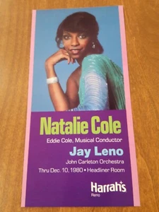 Natalie Cole Jay Leno 10. Dezember 1980 Harrah's Reno Promi Postkarte groß - Bild 1 von 3