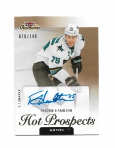 2013-14 Fleer Showcase Hot Prospects Auto /149 #140 Freddie Hamilton (Sharks) - Picture 1 of 1