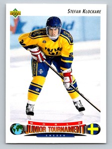 1992 Upper Deck #224 Stefan Klockare  RC, WJC Rookie Sweden