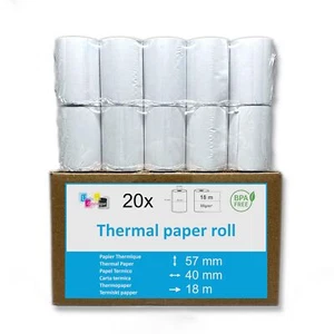 Lot de 20 - Bobine carte bancaire thermique 57 x 40 x 12 m -papier thermique ... - Afbeelding 1 van 8