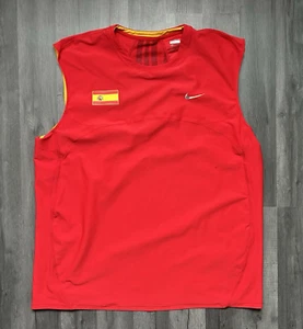 Nike Rafa Nadal 2008 Pechino medaglia d'oro olimpica tennis gilet t-shirt uomo XXL rosso - Foto 1 di 19
