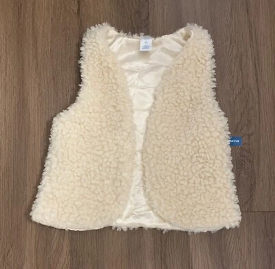 Arizona Jean Company Girls Ivory Faux Fur Vest 10/12 - Image 1 of 4