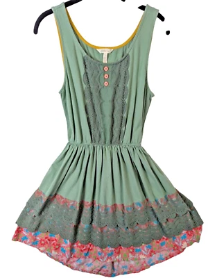 Vestido giratório de renda MATILDA JANE menina tamanho G leve verde sálvia sem mangas - Imagem 1 de 4