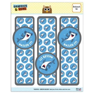 Nailed It Hammerhead Shark Funny Humor Pun Set of 3 Glossy Laminated Bookmarks - Bild 1 von 4