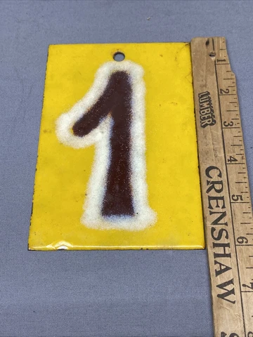 Vintage 4”x 6” Textured Porcelain #1 Sign House Number Cover