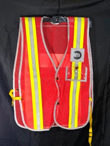 MTA NYC Transit Sicherheitsweste Hi Vis orange reflektierendes Netz U-Bahn Bus Sammlerstück - Bild 1 von 2