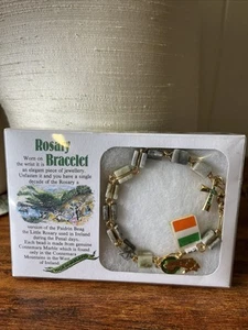 Irish Rosary Bracelet Made Of Connemara Marble Made In Ireland New In Open Box - Picture 1 of 8
