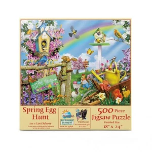 INC - Spring Egg Hunt - 500 pc Jigsaw Puzzle by Artist: Lori Schory - Finishe... - Picture 1 of 5