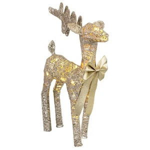 Light Up Reindeer Decoration Ideal For Christmas Festive Decoration - Champagne - Picture 1 of 7