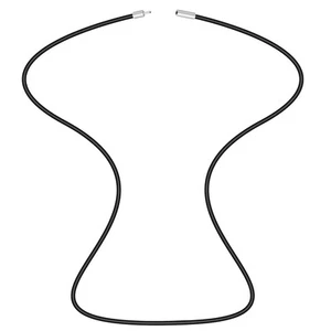2 mm Breite Haut Seil Halskette Legierung Kette Halskette Schwarz Silber Mann Länge5017 - Bild 1 von 7