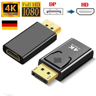 DP to HDMI DisplayPort HDMI Adapter Converter 4K Full HD - Bild 1 von 4