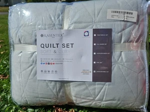 Kastentex Quilt Set weich und kuschelig Oversize King-Hellgrau 112x106 versiegelt - Bild 1 von 2