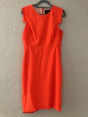 J.Crew Tollegno 1900 orange Resume Sheath Dress Wool Blend Sleeveless 10 READ - Image 1 of 4
