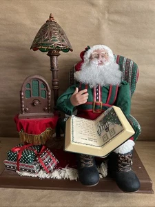 Figura Animada De Colección Holiday Creations Santa & Old Radio TIFFANY LAMP 1996 Probada - Imagen 1 de 8