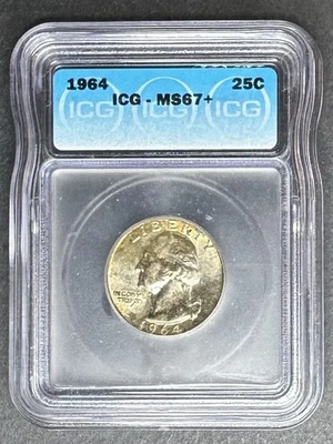 1964 Washington Quarter ICG MS-67+, Buy 3 Items, Get $5 Off! - Image 1 of 2