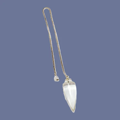 Vintage Silver Chain Quartz Crystal PENDULUM - Image 1 of 4