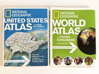 National Geographic United States Atlas & World Atlas for Young Explorers Kids - Image 1 of 4