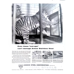 Industrial Materials !955 Print Ad Armco Stainless Steel Hard to Damage 11x14 - Picture 1 of 3