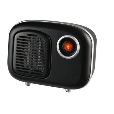 Mini calentador eléctrico de cerámica personal Soleil negro 250 W mesa de escritorio interior Foto 1 de 3