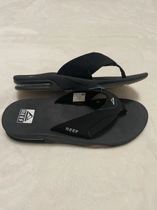 REEF FANNING HERREN Flip Flop Sandale Farbe schwarz/silber Flaschenöffner Größe 10 NEU - Bild 1 von 6