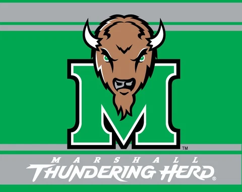 MARSHALL 5" X 6" STRIPED MAGNET-MARSHALL THUNDERING HERD CAR MAGNET-NEW FOR 2016 Cover