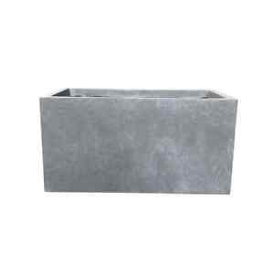 Outdoor Planter Pot 23" Slate Gray Lightweight Concrete Modern Weather Resistant