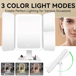 Schmink Spiegel mit LED Beleuchtung Kosmetik Spiegel Licht beleuchtet 10 fach DE - Bild 1 von 12