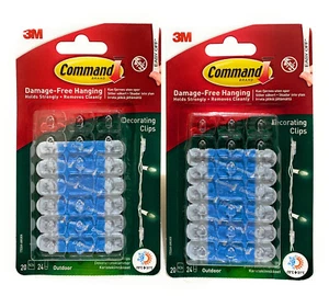 Command Clips Outdoor Waterproof Party Christmas Decorating - 20 Clips 2Pack - Picture 1 of 5