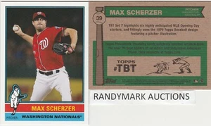 Max Scherzer NATIONALS TOPPS 2018 THROWBACK '76 BASEBALL DESIGN TBT 39 SP 418 - Picture 1 of 1