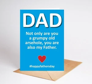 Funny Fathers Day Card Rude Card Dad Father Step Dad BC841 - Picture 1 of 3