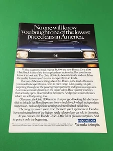 1983 1984 HONDA CIVIC ORIGINAL PRINT AD ADVERTISEMENT PRINTED A3 - Bild 1 von 1