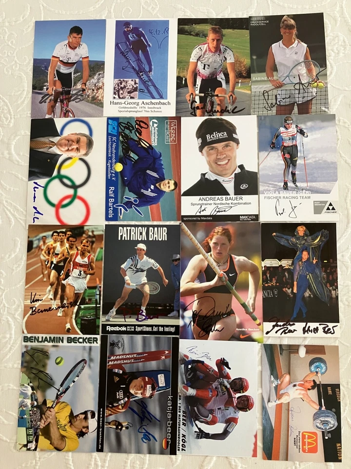 12 Autogramme LOT SPORT 1 A/B AUSVERKAUF je 47 Cent Olympia Ski Tennis Rad xyz - Bild 1 von 1