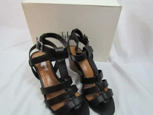 NIB Style & Co Stacked Wedge Strappy Sandal W/ Ankle Strap Haydar Black 070M - Picture 1 of 6