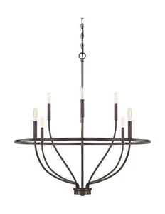 HomePlace Lighting 428581BZ Greyson Urban/Industrial Vine-Style Round Chandel... - Picture 1 of 4
