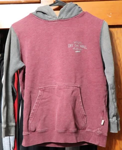 Vans Hoodie Pullover Skateboard Red Gray Youth Medium YM - Picture 1 of 5
