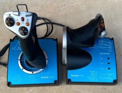 Saitek X45 Flight Control J24C Flight Stick Throttle Joy Controller Flight Sim! - Image 1 of 4