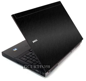 BLACK BRUSHED TEXTURED Vinyl Lid Skin fit Dell Precision M6400 M6500 Laptop - Picture 1 of 1