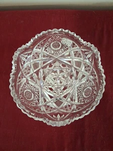 Antique J Hoare American Brilliant Cut Glass Low Bowl Dish 6" Signed - Picture 1 of 19