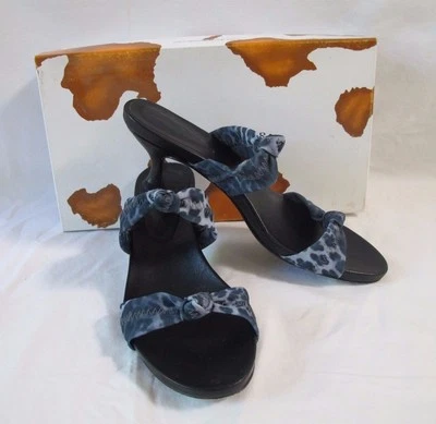 Sandalias Donald J Pliner Negro Congo Malla Elásticas Leopardo Mules DESNUEVAS 7.5 Med Foto 1 de 4