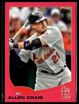 2013 Topps 321 Allen Craig St. Louis Cardinals Mother's Day Pink 23/50 - Image 1 of 2