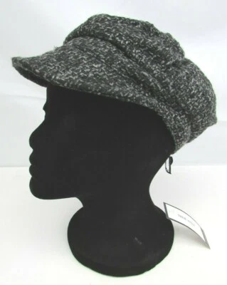  Nine West Womens Grey Tweed Newsboy Cabbie Cap Hat NEW  - Image 1 of 4