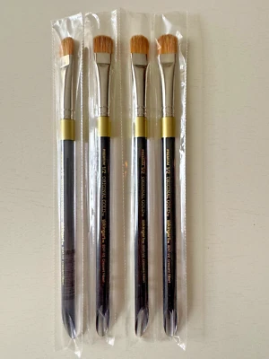 Kingart Original Gold 1/2" Crescent Filbert Brushes, Set of 4, NEW! Series 9247 - Image 1 of 4
