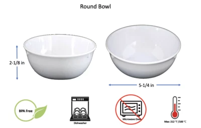 Vintage Melamine Nappy Bowl Fruit Cereal Soup Salad Dessert Bowl 15 oz White Tan - Image 1 of 4