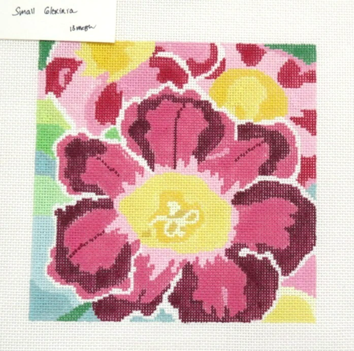 Jean Smith Sm. Gloxinia Floral  Flower Handpainted Needlepoint Canvas 34C - Image 1 of 1