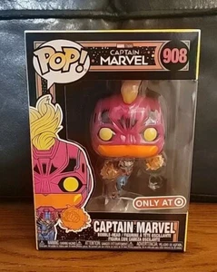 Funko Pop! Marvel The Marvels Captain Marvel #908 Black Light Target exclusivo - Imagen 1 de 6