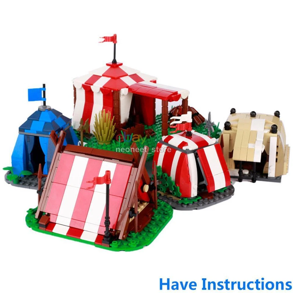 Mini figuras de soldados de campaña castillo caballero medieval ladrillos bloques de construcción sin usar, en caja Foto 1 de 4