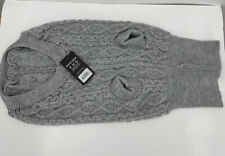 NWT Parisian Pet Cable Knit Dog Sweater XL Gray Acrylic 18-25 Lbs