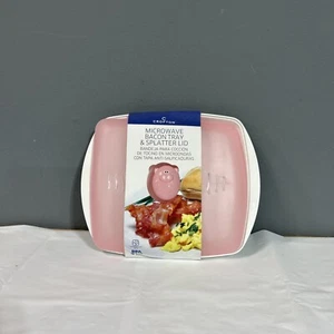 Crofton Pig Microwave Bacon Tray & Splatter Lid Quick & Easy Bacon Cooker NEW 8b - Picture 1 of 3
