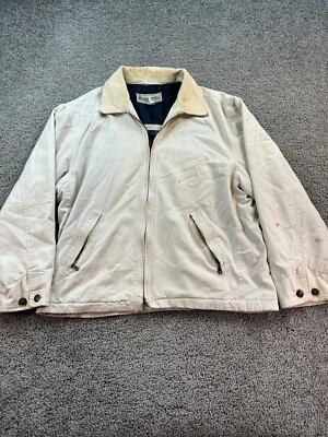 VINTAGE Aeropostale Dad Jacket Mens XL Beige Corduroy Collar Plaid Lined 90s FLA - Image 1 of 4