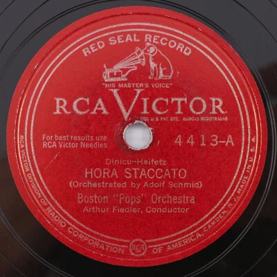 Boston Pops Orchestra Hora Staccato/None But The Lonely Heart - 1939 10" 78 4413 - Image 1 of 4